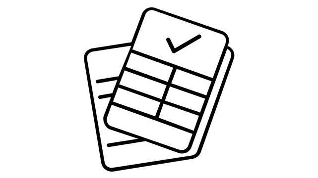 Professional tax form document vector icon featuring multiple pages with signature areas and checkboxes for government compliance and financial auditing illustration in a flat design.