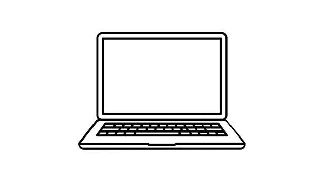 Sleek open laptop vector icon illustration displaying a clean desktop interface for modern recruitment, business communication, digital workspace, and human resources technology on white background.