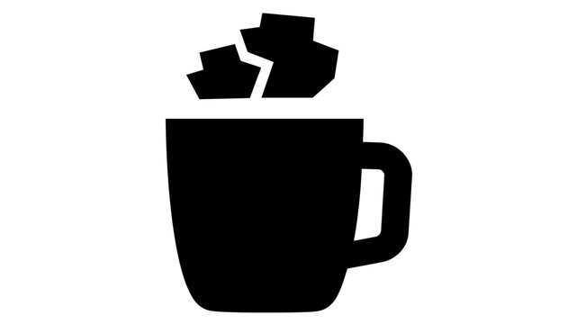Elegant office coffee mug vector icon with a smooth ceramic finish and a small wisp of hot steam, designed in a clean line art style for professional administration and corporate workplace themes.