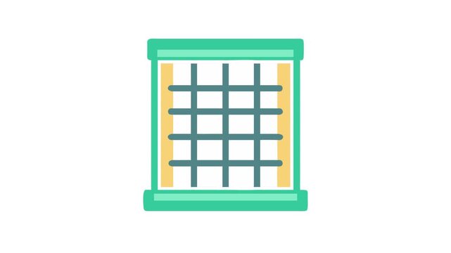 Colorful window icon illustration against a White Background