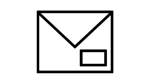 Windowed paper mailing envelope with transparent plastic rectangle illustration vector icon for professional business correspondence, billing, marketing mail, and office stationary design.