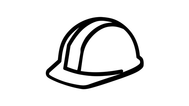 Yellow hard safety hat vector icon featuring a plastic industrial helmet with protective brim for construction workers logistics personnel and site safety compliance flat style illustration.