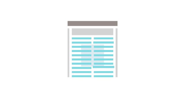 Window blinds vector illustration with shades of blue color