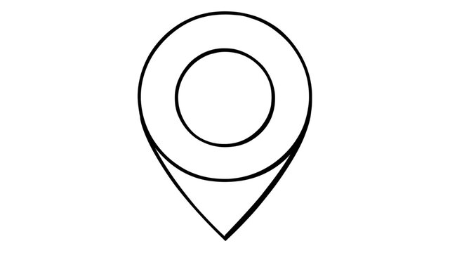 Glossy red teardrop map pin vector icon with circular hole for logistics tracking and shipping navigation point illustration isolated on white background for global delivery and transport.