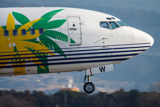 MASHIKI, KUMAMOTO JAPAN - 2011 FEBRUARY 21: A Skynet Asia Airways (Solaseed Air) Boeing 737-400
