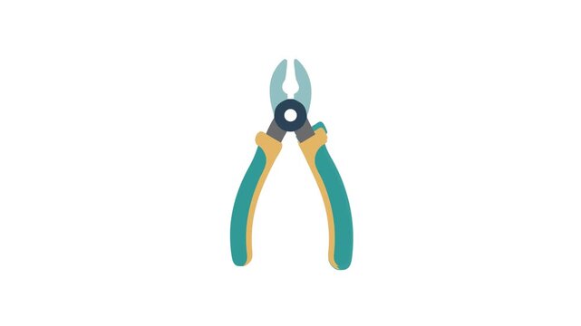Teal pliers graphic against White Background for toolkit concept