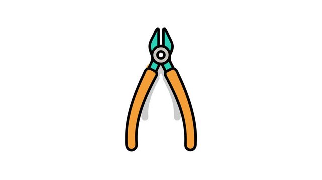 Lineman plier in flat design against White Background