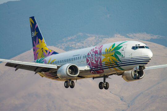 MASHIKI, KUMAMOTO JAPAN - 2011 FEBRUARY 21: A Skynet Asia Airways (Solaseed Air) Boeing 737-400