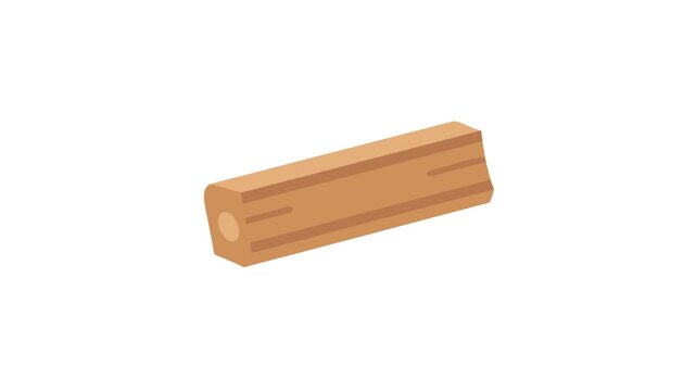 Stylized wooden dowel on White Background for woodworking applications
