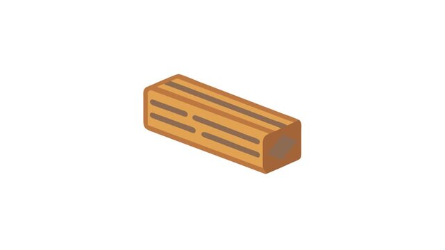 Stylized log in isometric view on a White Background