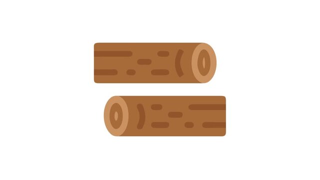 Two stacked brown logs on a White Background vector