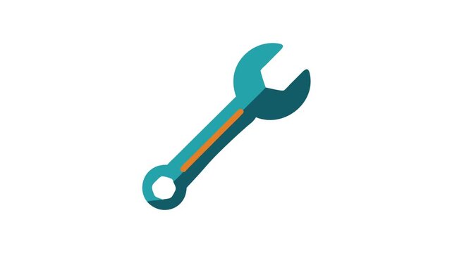 Blue wrench tool illustration on White Background for repair