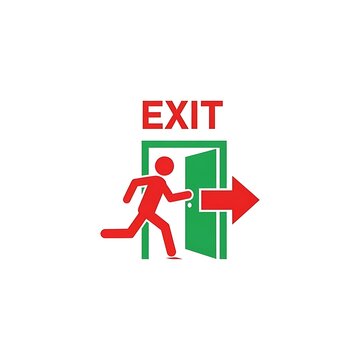 Emergency exit sign with runner.