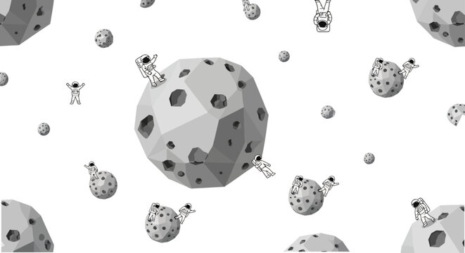 astronauts exploring asteroids in zero gravity cosmic adventure space exploration