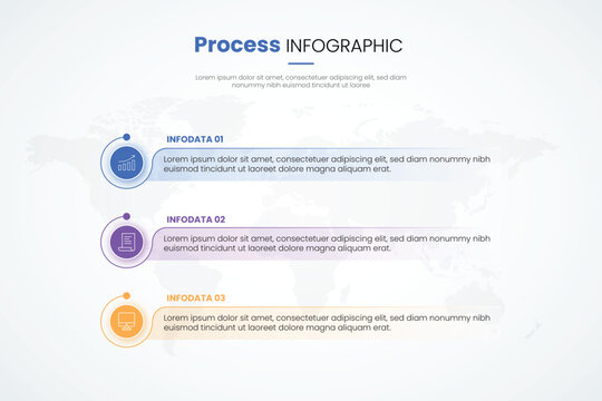 5 points stage template infographic concept for slide presentation with big circle outline on line horizontal with 5 point list with flat style vector