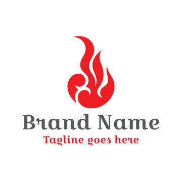 Flame Logo. Fully vector file. CMYK color mode. Editable color. free font used, Easy to download.