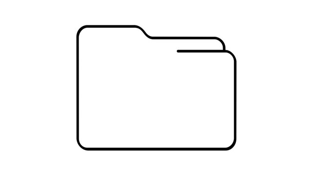 Yellow manila office file folder vector icon illustration with raised side tab, ideal for professional business archives and document organization, minimalist flat scalable design element.