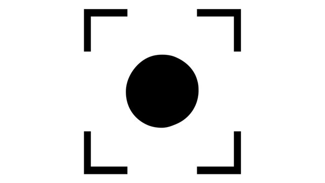 Bold Recording Indicator with Square Border and Central Red Circle; Visual Status Graphic for Multimedia Capture Software and Video Production Application Interfaces.