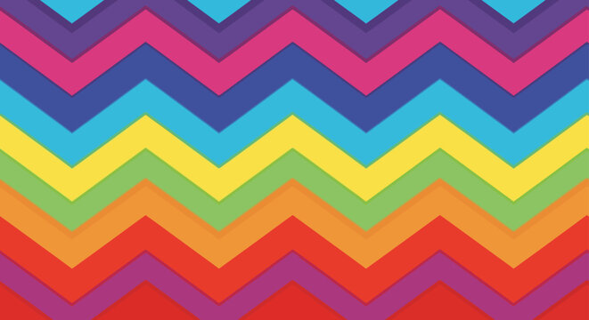rainbow chevron pattern with colorful zigzag stripes creating a vibrant seamless design ideal as a modern graphic background.