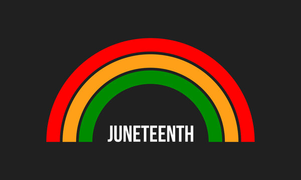 red yellow green rainbow on black background, juneteenth freedom day poster, american annual holiday banner, emancipation day background