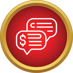Naklejka premium Two speech bubbles show a dollar symbol in one, representing financial communication
