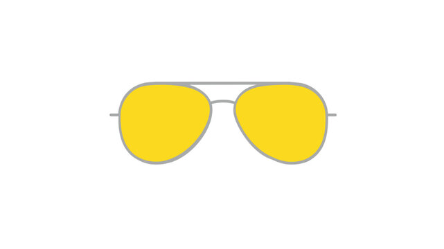 Colorful aviator sunglasses vector icon on white background, stylish summer travel illustration for vacation and holiday design, minimalist flat graphic element for fashion and leisure apps.