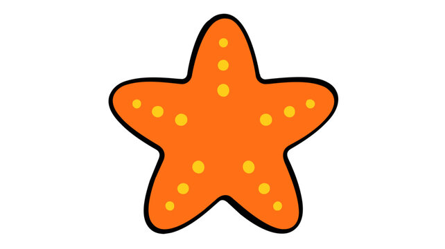 Creative colorful line vector icon illustration of an ocean starfish isolated on a white background, ideal for summer beach vacation themes, marine life graphics, and minimalist travel design