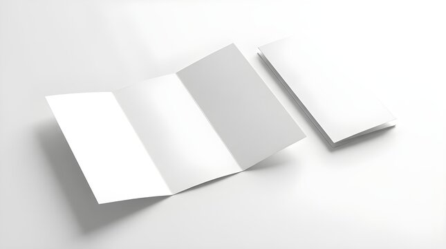 High Quality 3D Trifold For Mockup with white background