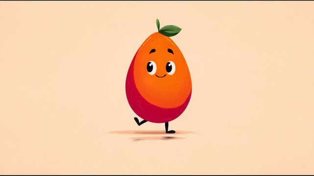 Cute Orange Fruit Character Animation.