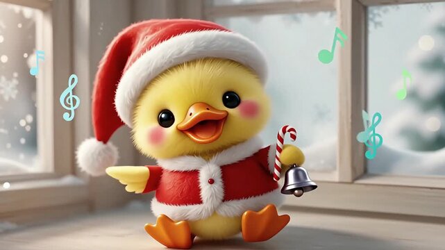 funny duck video in Christmas costume