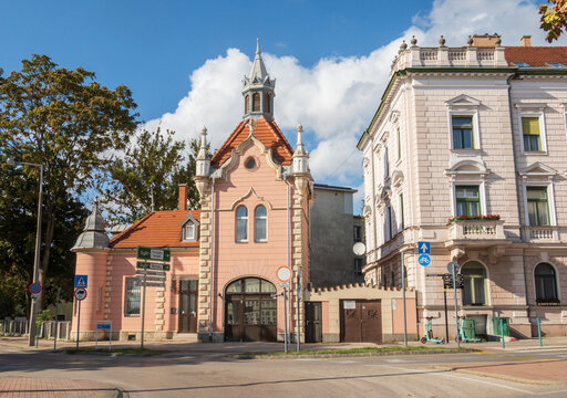 View over architecture from a street in Gyor - Hungary