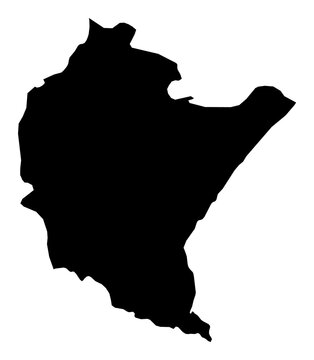 A contour map of Subcarpathian. Polish voivodeship silhouette