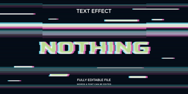 Glowing Neon Nothing Text Effect on Dark Digital Background with Scan Lines