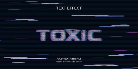 Holographic Glitch Text Effect with Neon Blue Digital Distortion in Dark Cyber Space © Md
