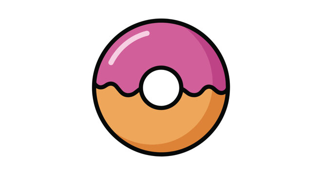 Donut Line art vector Icon modern colorful shapes.eps