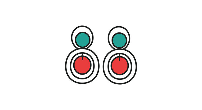 Ear rings Line art vector creative graphic abstract.eps