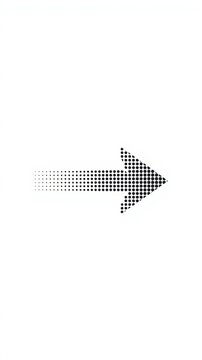 Dotted arrow pointing right black and white graphic on a white background