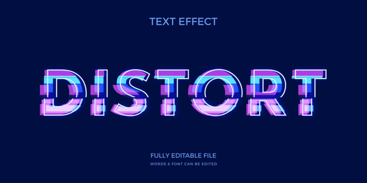 Distorted Glitch Text Effect with Neon Pixelated Typography on Dark Gradient Background