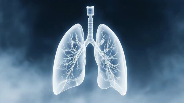 Futuristic Respiratory System Visualization with Bronchial Tree Details