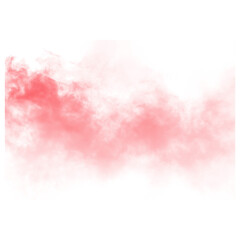 Obraz premium Pink smoke cloud isolated on white background