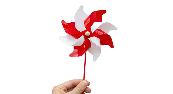 Red and White Pinwheel for Indonesia Independence Day