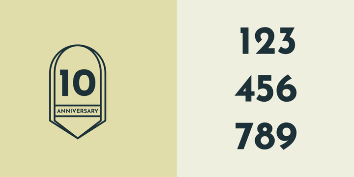 Set 10 20 30 to 100 years anniversary illustration template design