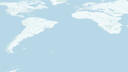 Modern minimalist vector map of the South Atlantic Ocean. High-quality scalable illustration of the South Atlantic basin, coastlines of South America and Africa, and Mid-Atlantic Ridge © AliRza