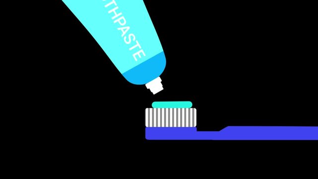 Close up of toothpaste being squeezed out of a tube onto a blue toothbrush isolated on black and green screen backgrounds.