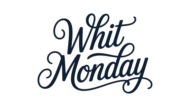 whit monday elegant handwritten calligraphy typography illustration celebrating christian holiday spirituality faith worship and religious festive tradition artwork