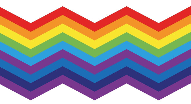 a seamless rainbow chevron pattern featuring colorful zigzag lines creating a vibrant abstract background for modern graphic design.