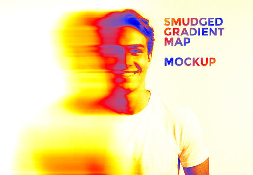 Smudged Gradient Map Effect Mockup