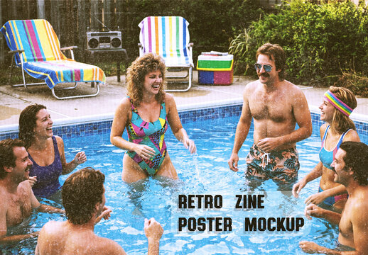 Retro Zine Poster Photo Card Mockup