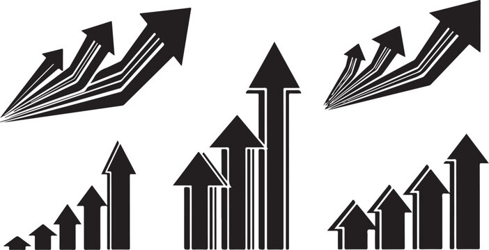 Increasing Arrows Graph Growing Success Trend Upward Movement Chart