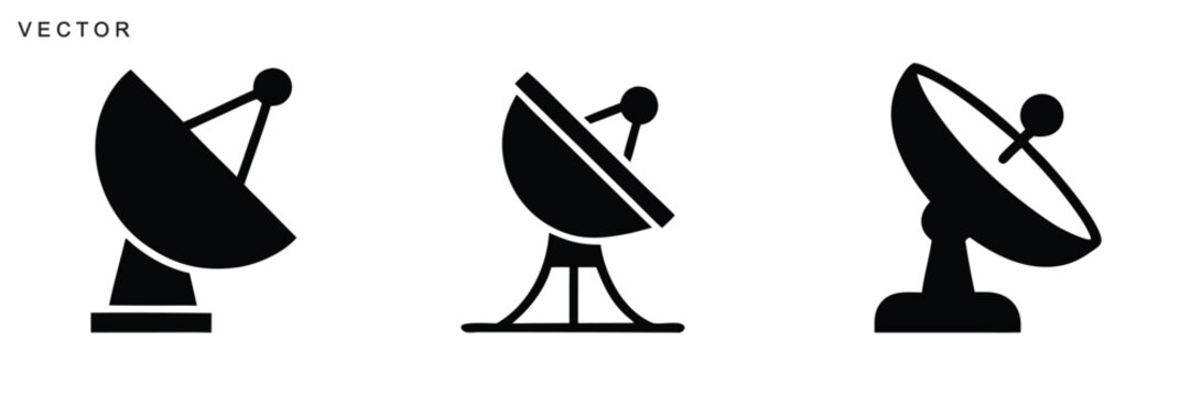 Satellite dish vector icon, technology apps antenna symbol, radar icon, Vector illustration